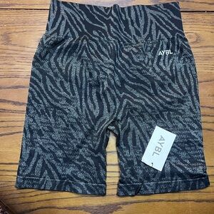 NWT AYBL Zebra Pattern Shorts - Black and Gray